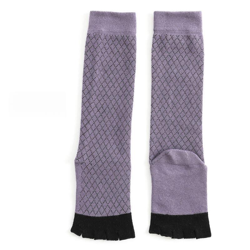 

Women s Summer Thin Sports Sub-toe Socks, Medium Tube Open-toe Solid-color Calf Socks, Mesh Breathable Sweat-absorbing Five-toe Socks Cover one size