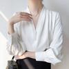 NaVaVa Office Pearl V Neck Long sleeVe Blouse Nb3005