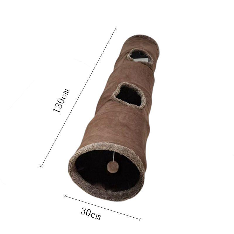 Hot Selling Foldable Suede Cat Tunnel & Teaser Toy