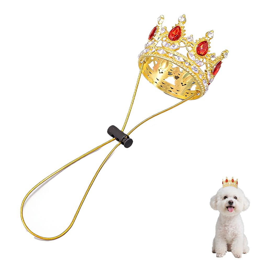 Funny Pet Crown Hat Adjustable Birthday Party Supplies For Dogs Cats Cute Photo Prop Costume Christmas Halloween Holiday Decor