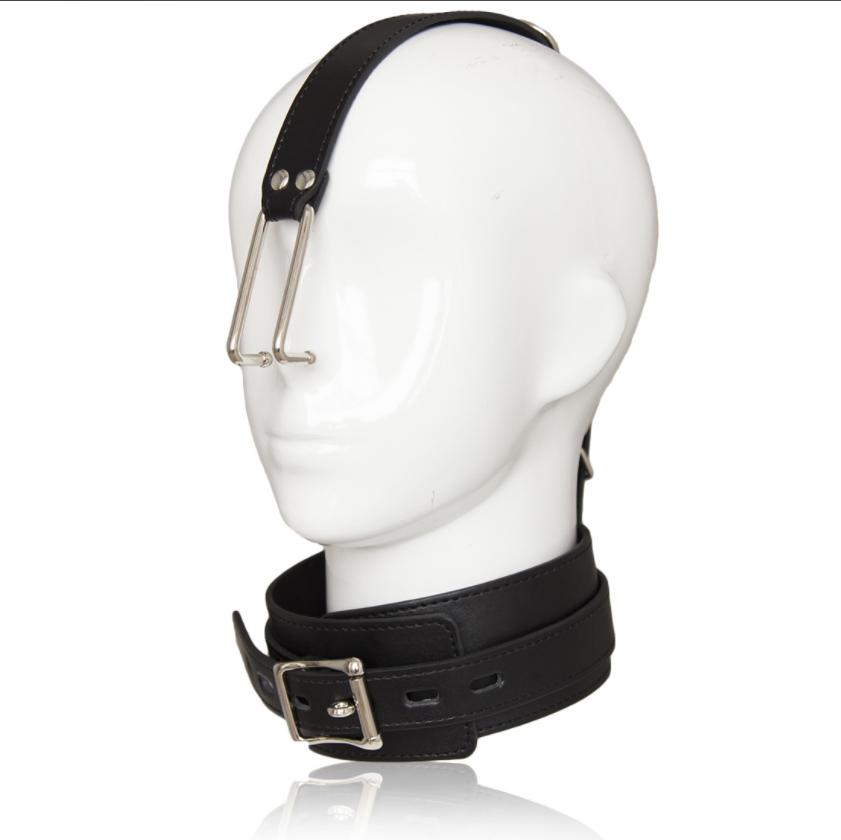 VaHppy Nose Hook Collar PU Stainless Steel Adjustable SM BDSM Stuff Adult Games Sex Toys Couple Flirting Binding