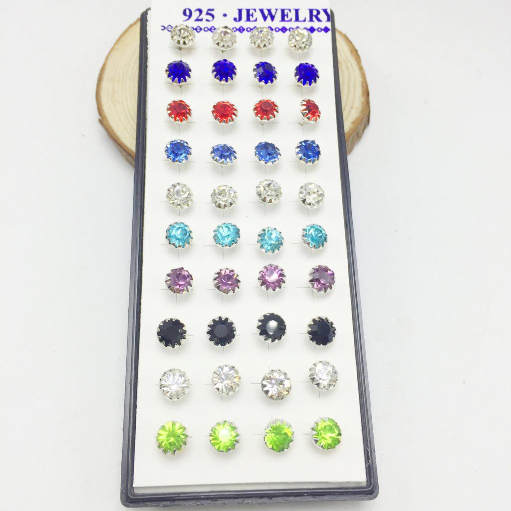 Plated Needle Silver Mini Stud Earrings Unisex Jewelry Fashion Gifts Simple