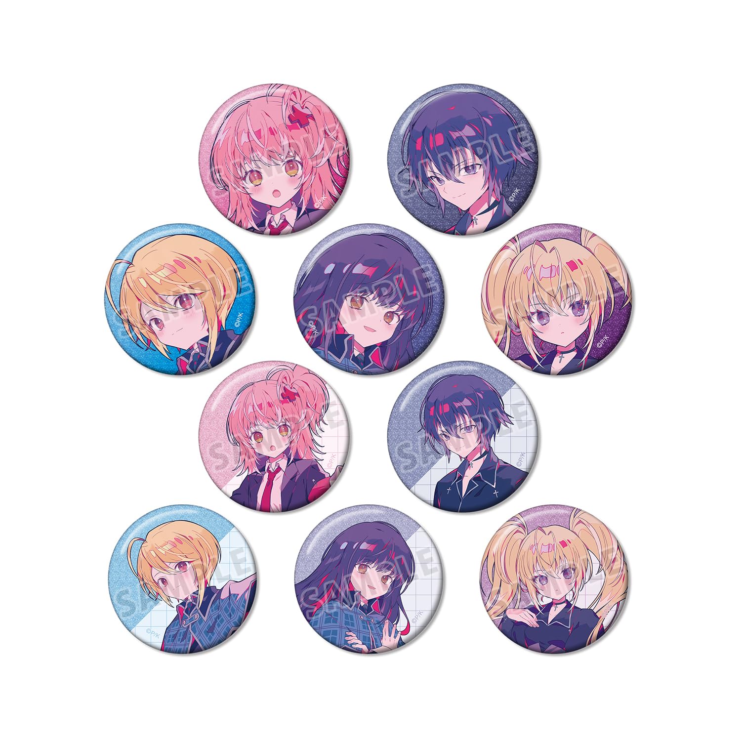 

Shugo Yumenouchi Illustration Uniform Trading Glitter Can Badges Box of 10 Chara! Ver.