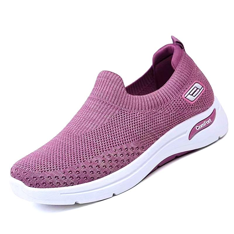 Spring New Cloth Shoes Women's Shoes Single Shoes Non-slip Soft Sole Comfortable One Pedal Middle-aged and Elderly