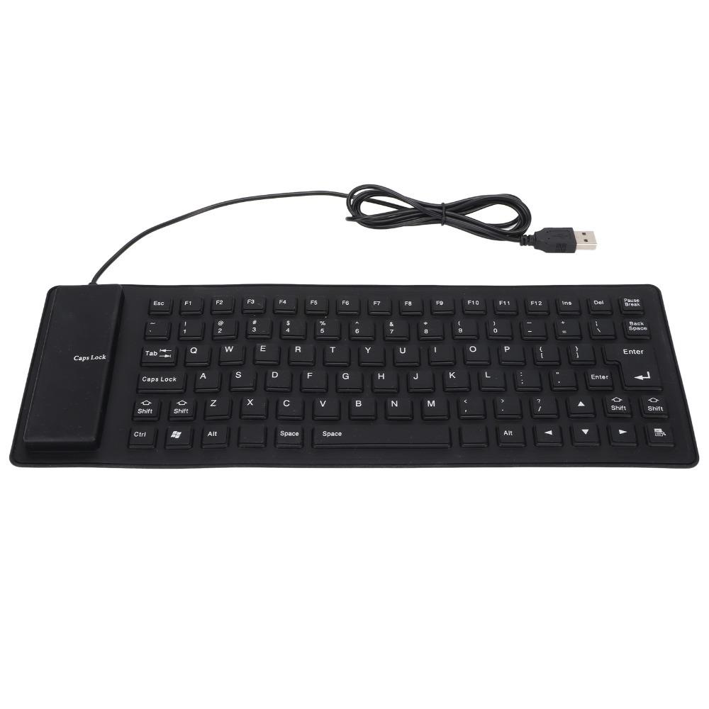 85 Keys USB Wired Keyboard Silent Keys Foldable Keyboard Portable Silicone Keyboard  Home