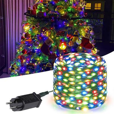 10M 20M 30M 50M 100M guirlande lumineuse 24V étanche adaptateur enfichable pour extérieur noël jardin fête vacances décoration de mariage avec prise ue