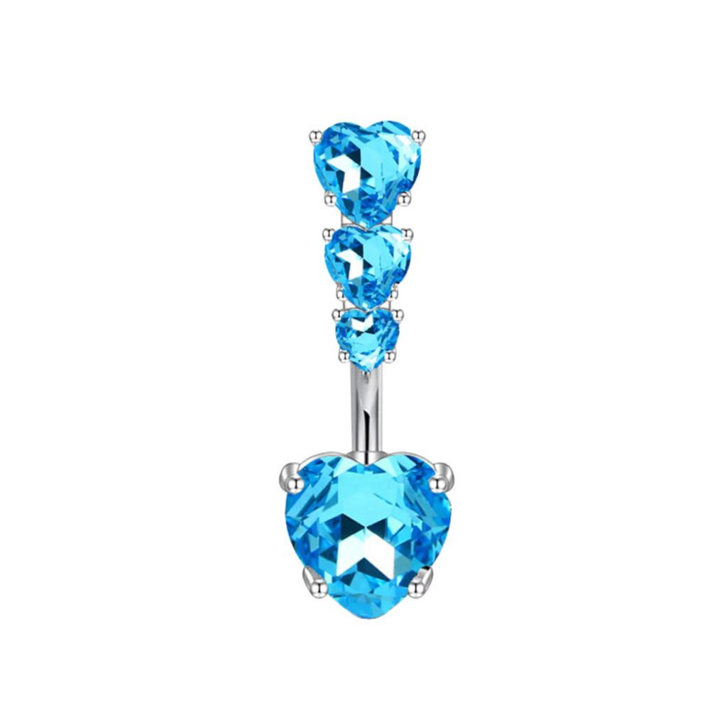 Stainless Steel Belly Button Ring With Zircon Belly Button Studs