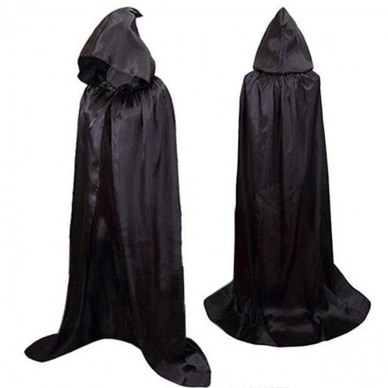 Halloween Grim Reaper Hooded Cloak - Satin Masquerade Party Prop for Adults & Children