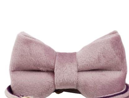 Pet collar cat collar dark purple pink velvet lavender cute bell cat collar bow scarf S