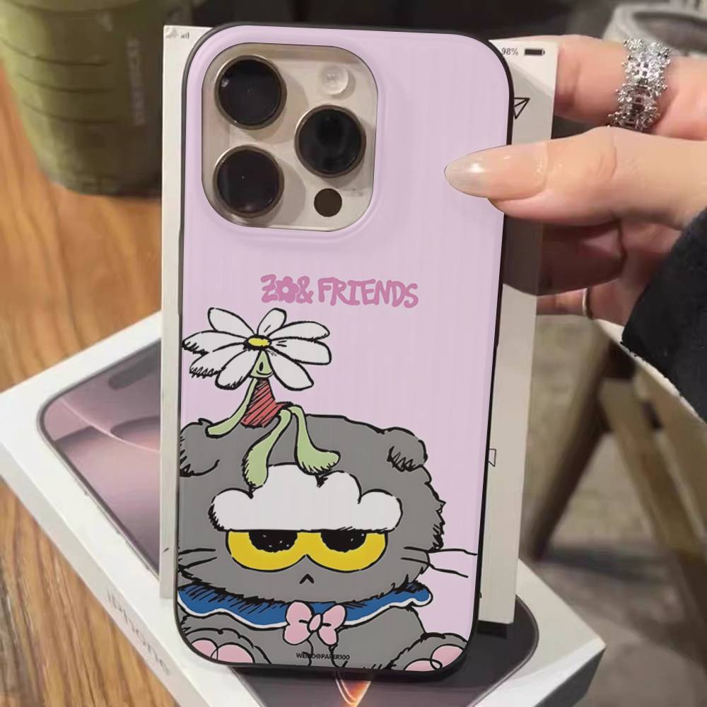 Cute Z-ZO Friends For IPhone 17 16 15 14 13 12 11 Pro Max Plus Pro Clear Phone Cover Non-Slip Shell