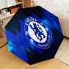 Niebieski Parasol Automatycznie Składany z Logo Chelsea Football Club - 8-żebrowy Parasol Podróżny z Automatycznym Otwieraniem/Zamykaniem i Przenośnymi Prezentami na Święta lub Urodziny