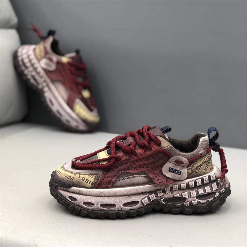Spring new old mesh design casual platform dad shoes bc