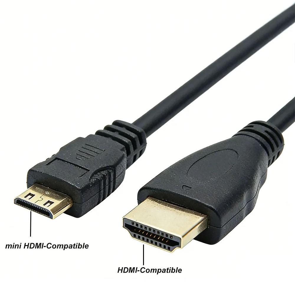 Gold Plated High Speed Mini HD To HDMI-Compatible Cable, 1080P 3D Video Cord for Camera Monitor Projector Laptop, 0.3M-5M
