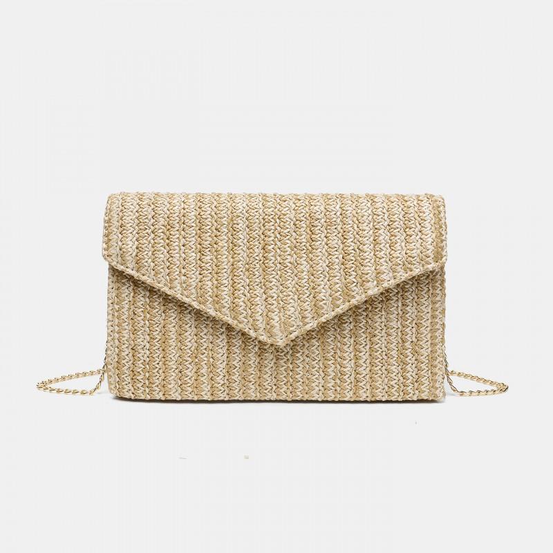 

2026 New Straw Woven Color Stripe Women s Bag Simple Fashionable Small Square Single-shoulder Cross-body абрикосовий