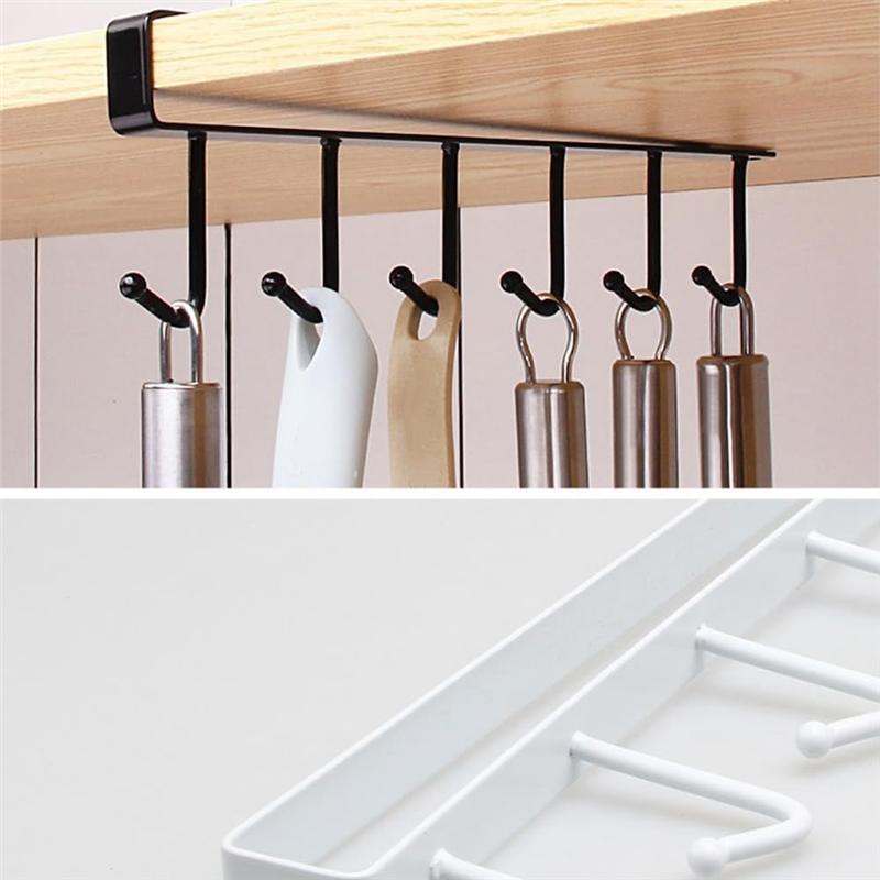 Practical-Shelf Cup Holder Cup Hook, Under Cabinet Storage Rack Space Saving Coffee Cup Holder
