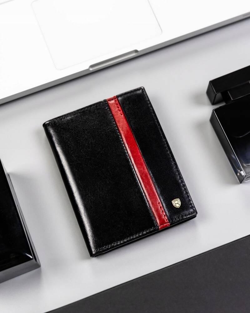 Large men's leather wallet with RFID system without external clasp - Rovicky
