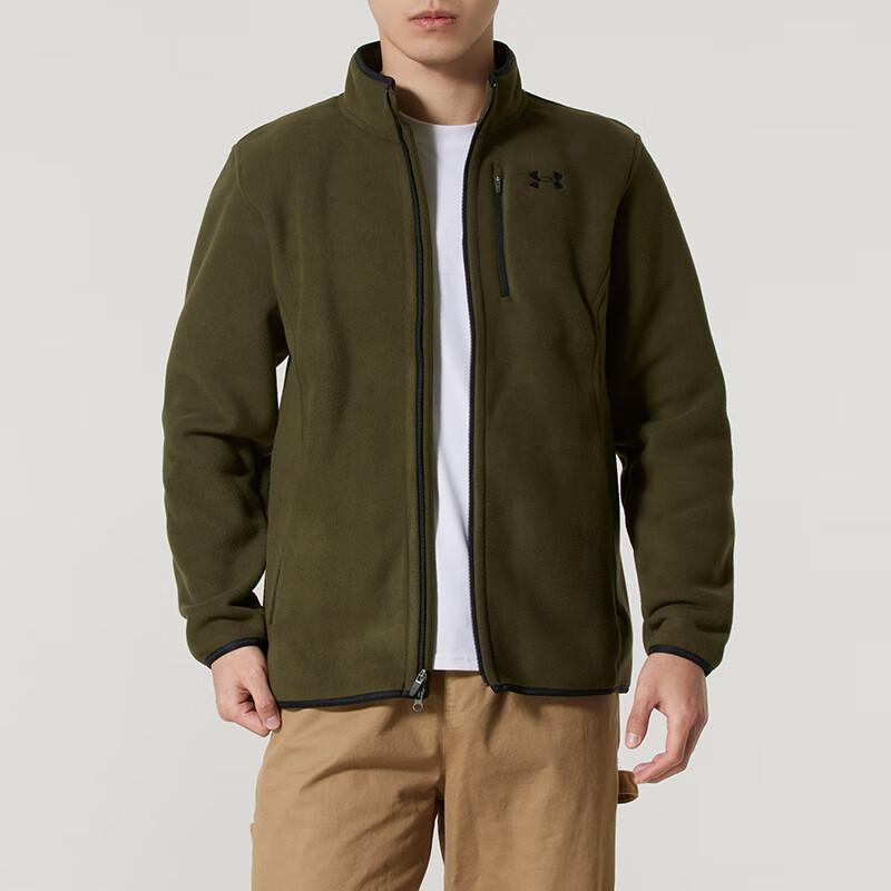 Under Armour Warm Zipper Stand Collar Long Sleeve Fleece Jacket Men jackets 1389308-308