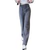 Women's Black Corduroy Wide-Leg Pants with Fleece Lining for Autumn/Winter 2025