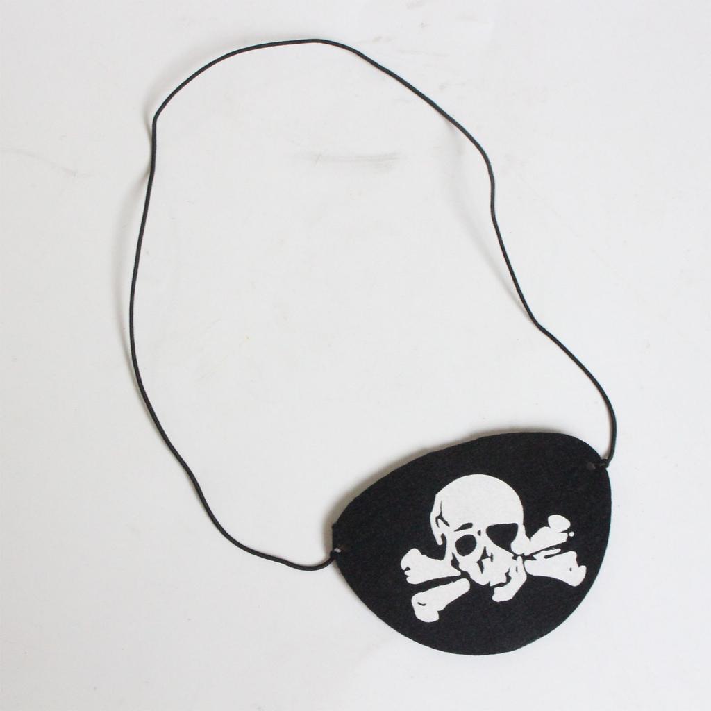 12Pcs/pack Pirate Eye Patches Black Felt One Eye Skull Captain Eye Patches for Halloween Christmas Pirate Theme Party
