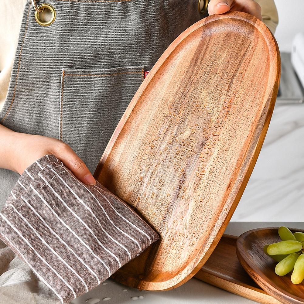 WOOD Dishes Snack Fruit Dessert Serving Tray Dessert Dishes