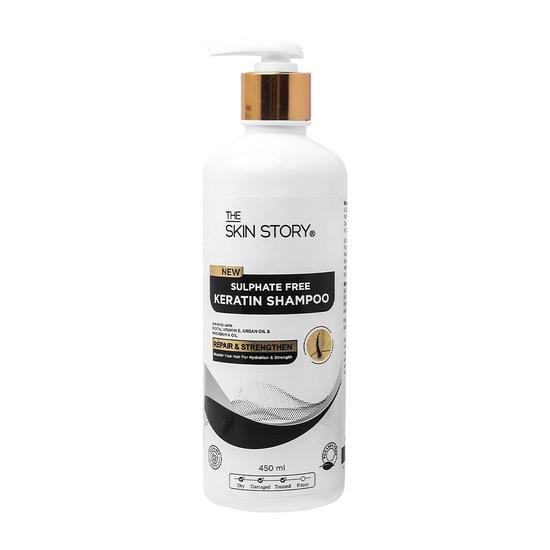 The Skin Story Sulphate Free Keratin Shampoo - Coloured Hair Care | Hair Smoothening Shampoo | Enhances Shine, Soft & Frizz-Free Hair (450ML)