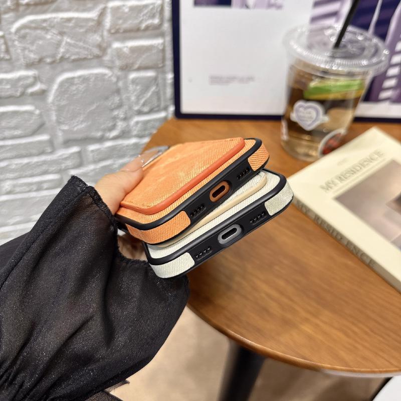 New Soft TPU Denim Wallet Card Slot Bumper Phone Case For iPhone 17 Pro Max 15 14 12 13 16 Pro Max Anti Slip Border Back Cover
