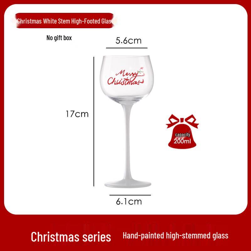 LISM Christmas White Stem Crystal Glass
