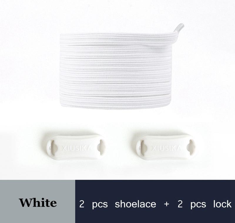 1 Pair No Tie Shoe Laces Elastic Laces for Sneakers Flat Shoelaces Without Ties Shoelace with Lock for Kids Adult Shoestrings
