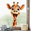 Funny Creative Cute Cartoon Giraffe Window Stickers, Self-Adhesive Decals for Glass Windows Home Decoration