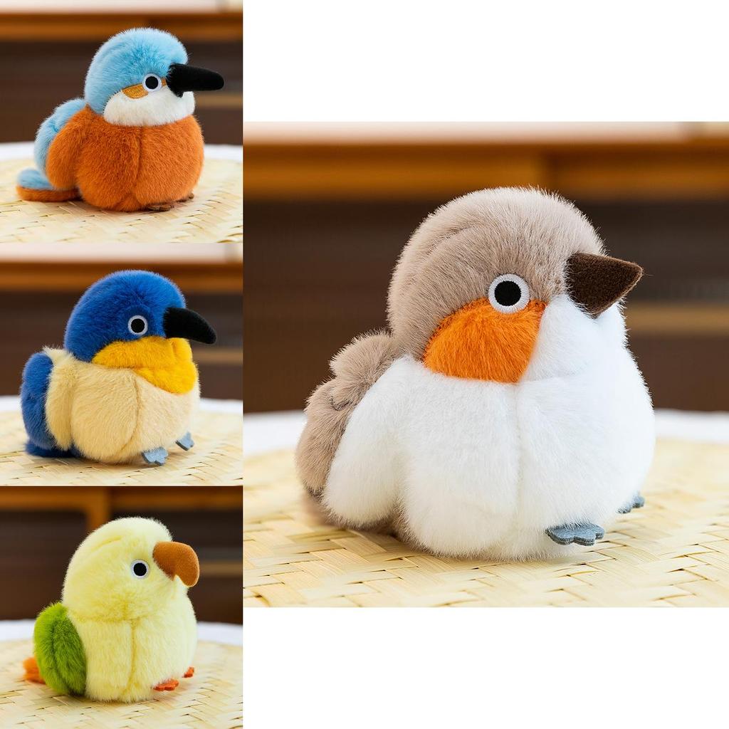 Peluche d'Oiseau Mignon Moineau Perroquet Animal Décoration de Jardin Cadeau Pour Enfants et Adultes