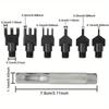 1 Set Leather Flat Punch Tool Set Steel Handle Can Replacement Head Belt Hole Punching Thonging Chisel Craft Tool