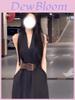 Classic Black Sleeveless Dress With Knit Fabric For Summer Womens Casual Fashion