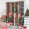 2pcs 2D flat printing Merry Christmas Popular Curtains Cute Christmas Elf Door 100% Polyester Without Electricity Spring for
