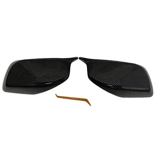 For BMW 5 Series E60 E61 E63 E64 2004-2008 520i 525i 528i 528xi 530i Rearview Mirror Cover Cap Carbon Fiber / Black