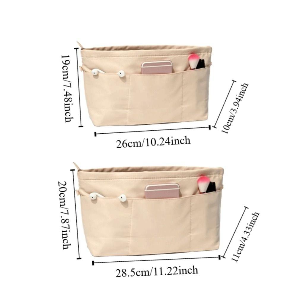 Multi-Pocket Nylon Toiletry Bag with Zipper Storage Bag Durable Insert Cosmetic Bag  Unisex
