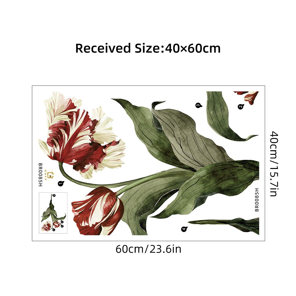 

Watercolor Plant Flowers Wall Sticker Bathroom Toilet Decor Decals Living Room Cabinet Home Decoration Self Adhesive