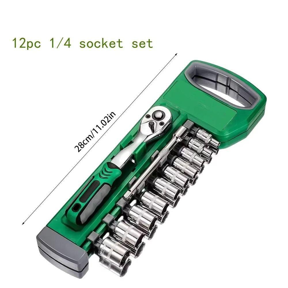 72 Tooth Ratchet Wrench Set 1/4" 3/8" 1/2" Auto Repair Spanner Tool  Auto Repair