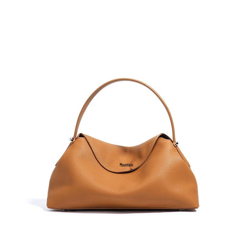 Black Versatile Women's Crossbody Bag - Large Capacity, High-End Cowhide Handbag for Office Workers