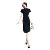 Neue Chinesische-stil verbesserte cheongsam frauen high-end-retro sommer schwarz split-ended hüfte rock, nationalen stil fransen schnalle kleid