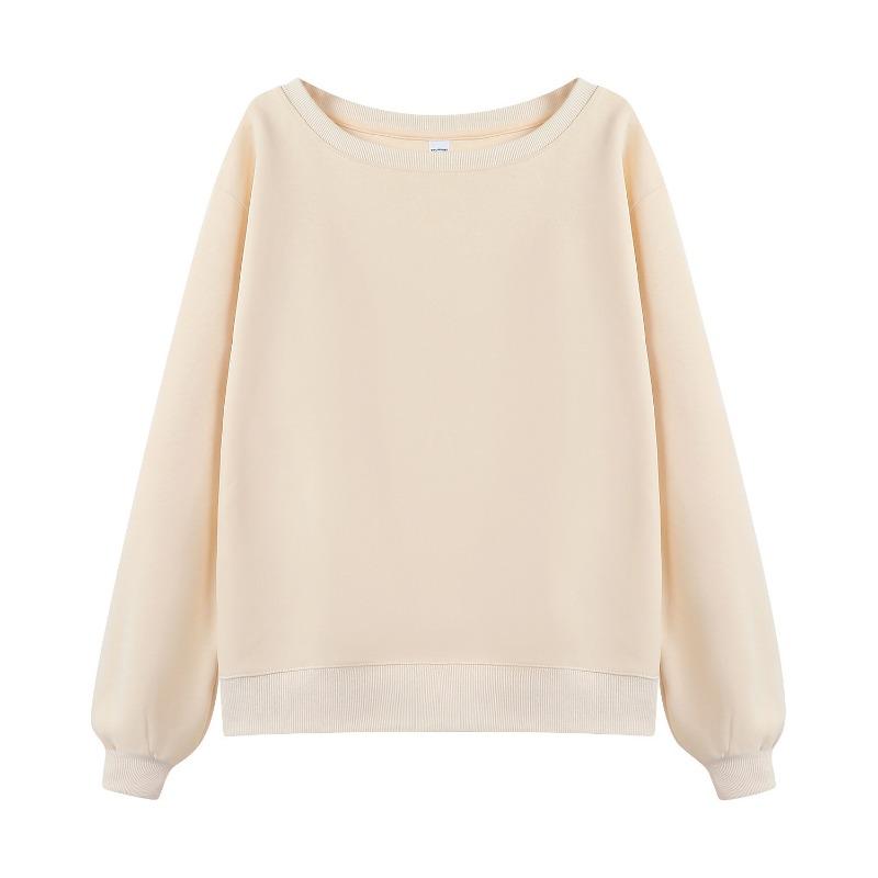 Estilo Casual de Primavera y Otoño Ropa de Mujer de un Hombro Pulóver Coreano y Japonés para Mujer Sudadera de Hombros Descubiertos