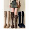 Thick-soled high boots over the knee, autumn and winter suede two wear retro knight boots, long boots for women