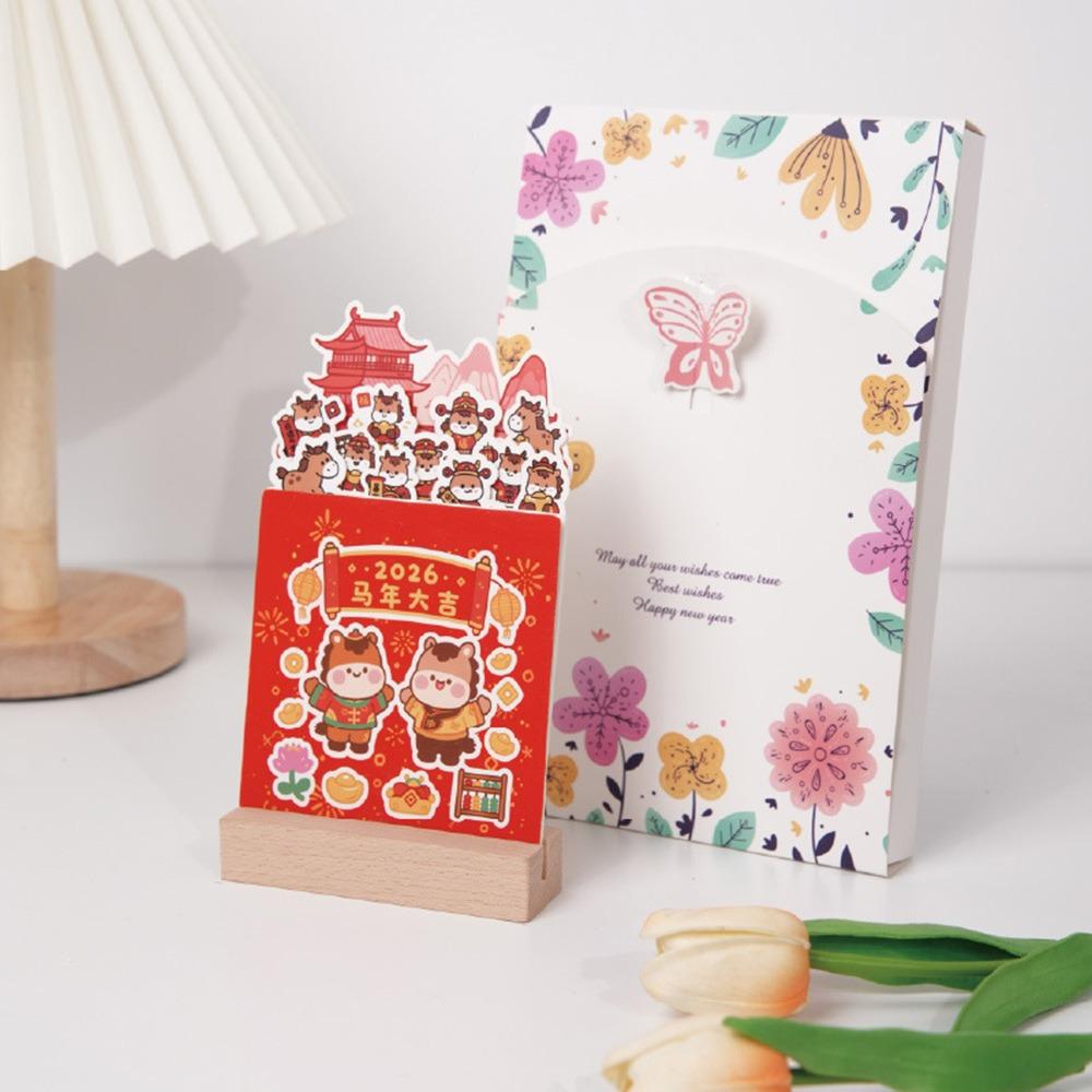 Wooden Base 2026 Desktop Calendar Vase Shaped Monthly Planner  for Table Desk Decor