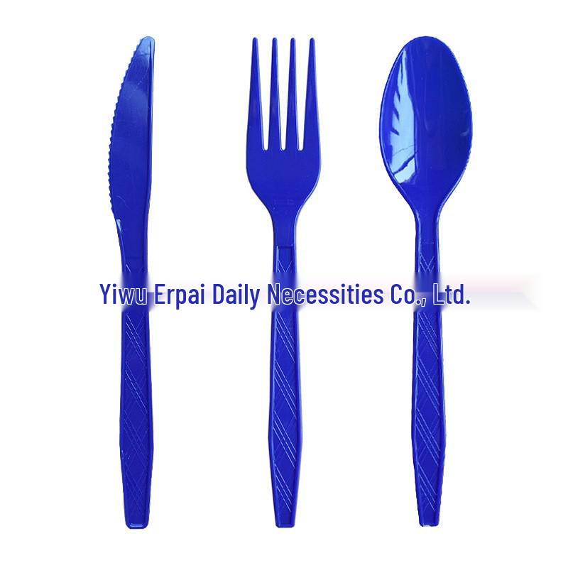 Patterned Color Disposable Cutlery Set: Fork, Spoon, Cake Fork - Birthday Party Tableware Supplies