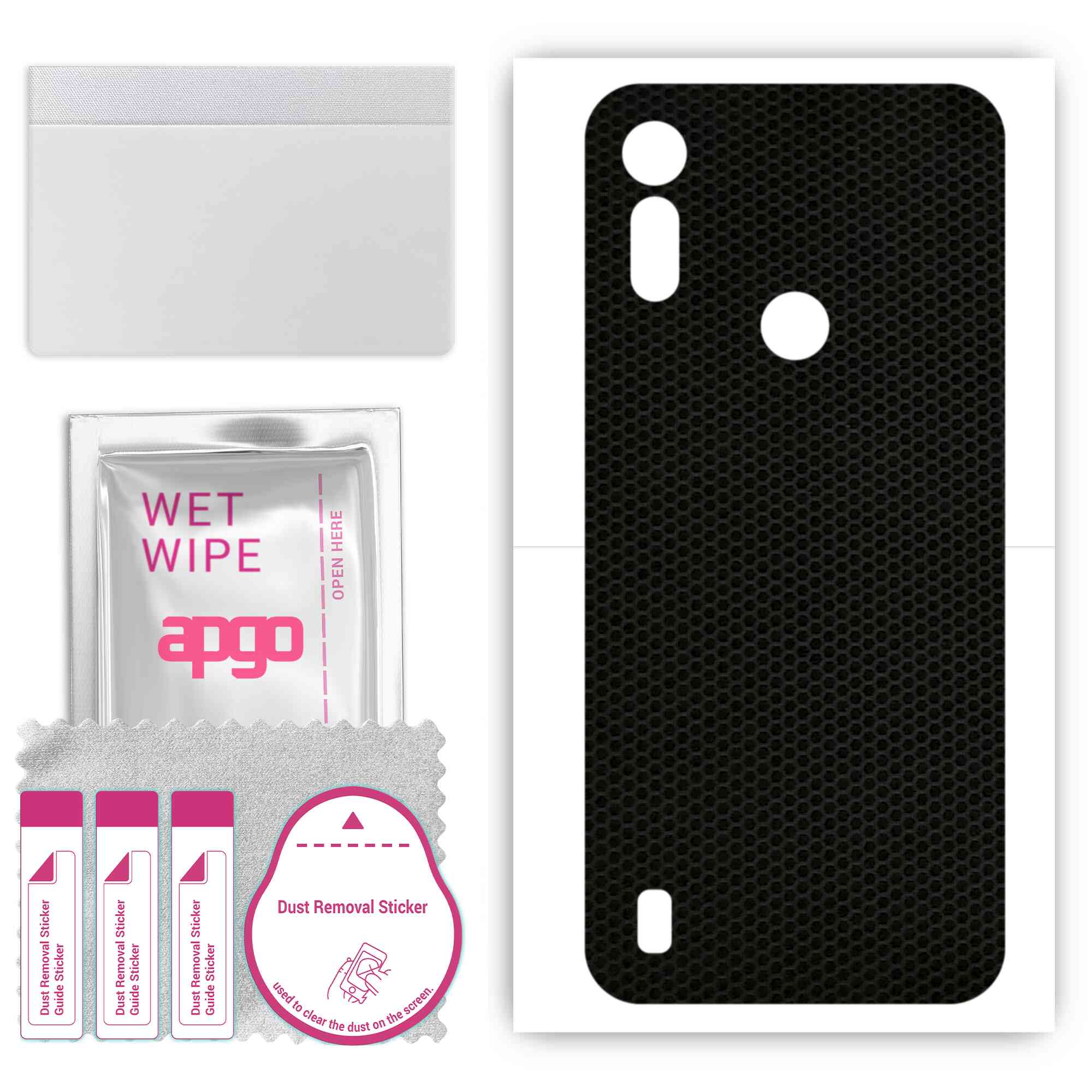 

apgo Protective Skin Sticker for the back compatible with Motorola Moto E6i, Wrap Film, Foil, Vinyl - Pattern Matrix