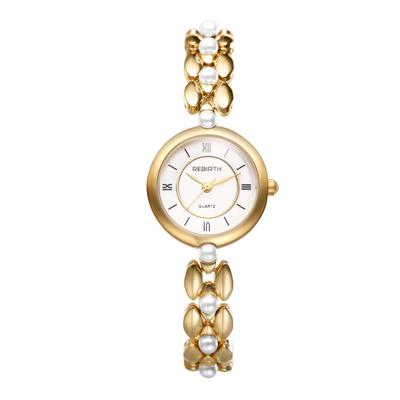 Waterproof Pearl Watch with Roman Analog Stylish Bangle Bracelet Fashion Watch for Women Perfect for or As a Gift for Her Cute, Women's Numerals,