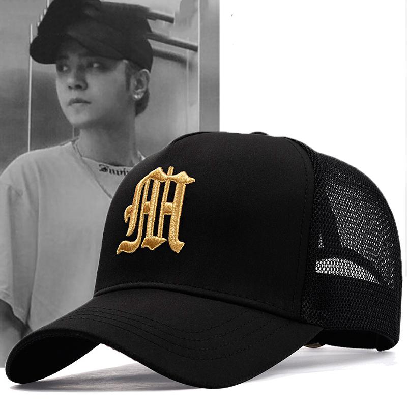 New Hat Men's Summer Thin High Top Baseball Cap Tide Big Head Fence Mesh Breathable Cap Sunscreen Sun Hat