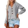 2025 Autumn/Winter Women's V-Neck Button Knit Sweater - European/American Style
