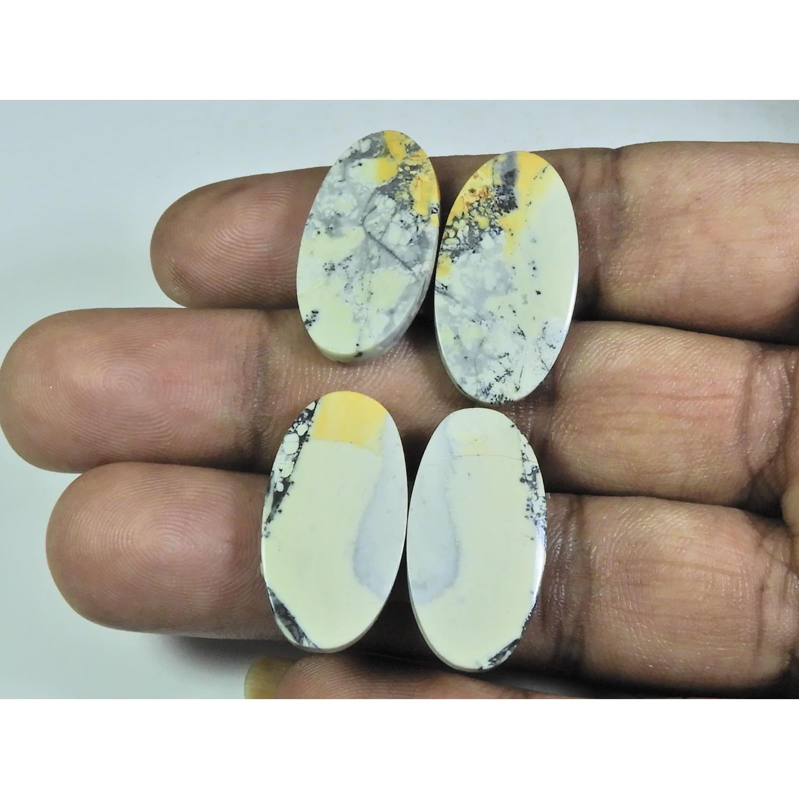 

26-27MM Natural Malingano Jasper Matched Pair Fancy Loose Gemstone 2Pair Lot A-624