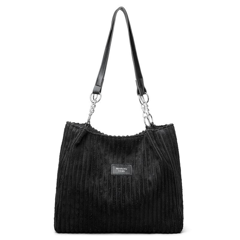 

Вместительная бархатная сумка-цепочка, сумка под мышкой, сумка-тоут, женская сумка, новая простая сумка-кроссбоди. чёрный
