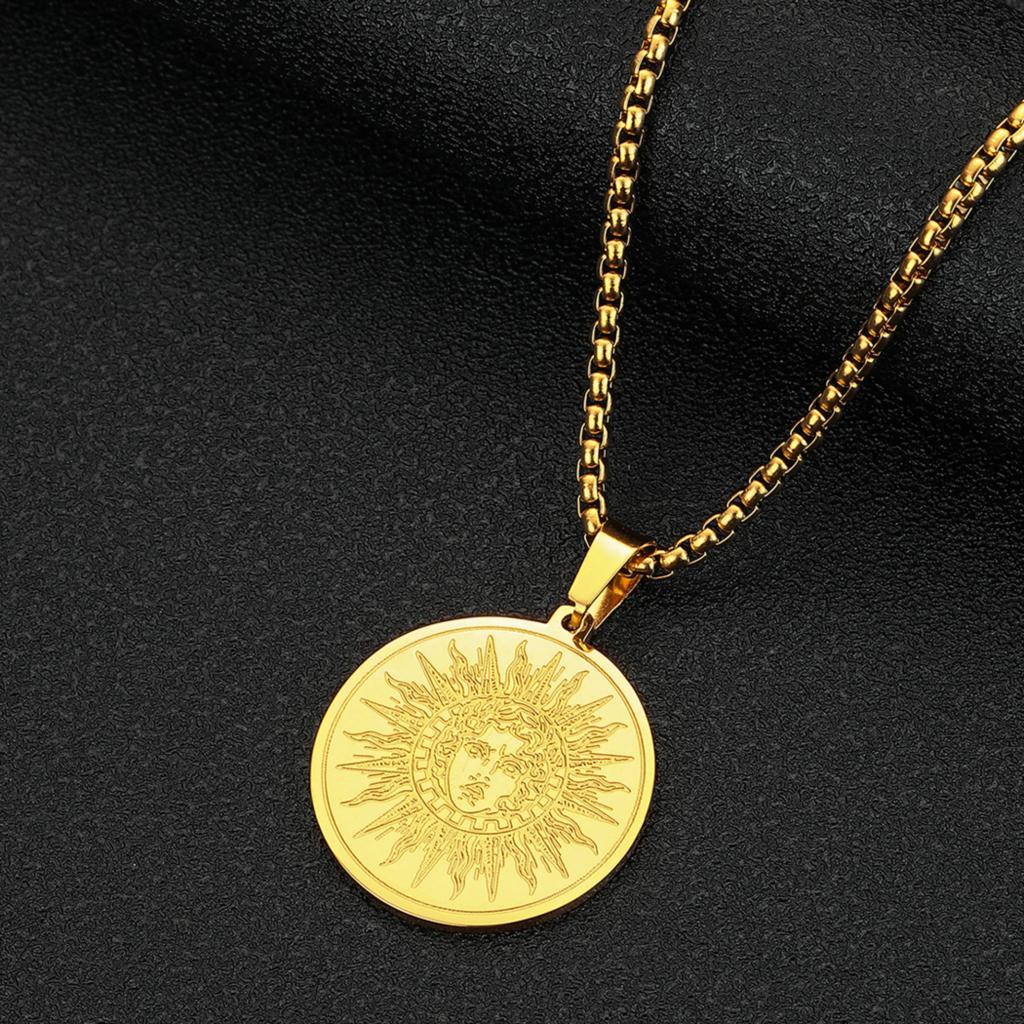 Kinitial Ancient Greek God of the Sun Helios Amulet Pendant Necklace Ancient Greek God of the Sun Helios Amulet Pendant Necklace